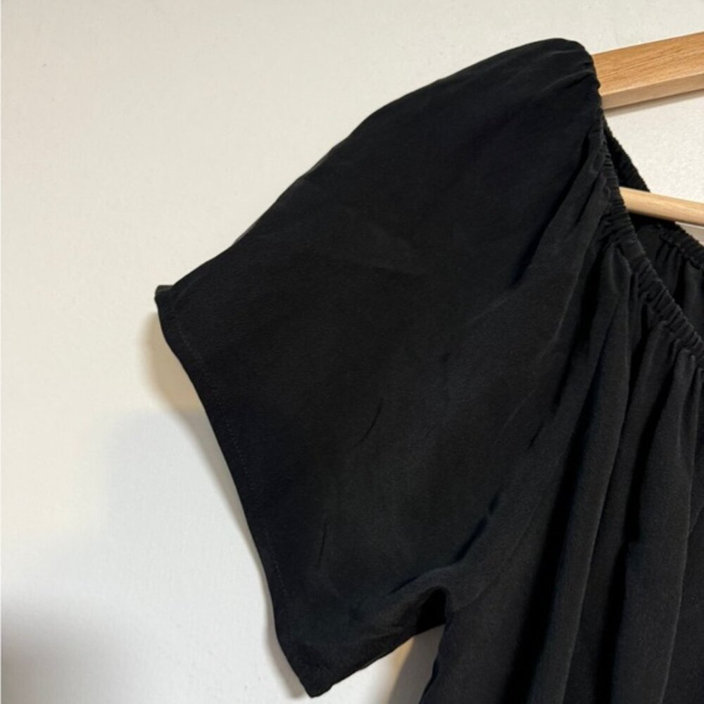 Joie Black Short Sleeve Peasant Blouse Size S - Picture 3 of 6